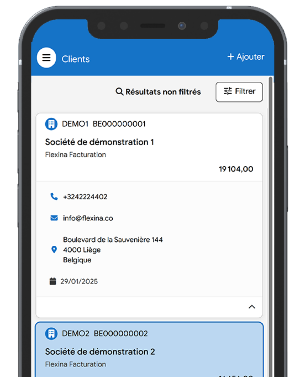 Client management on iPhone and Android