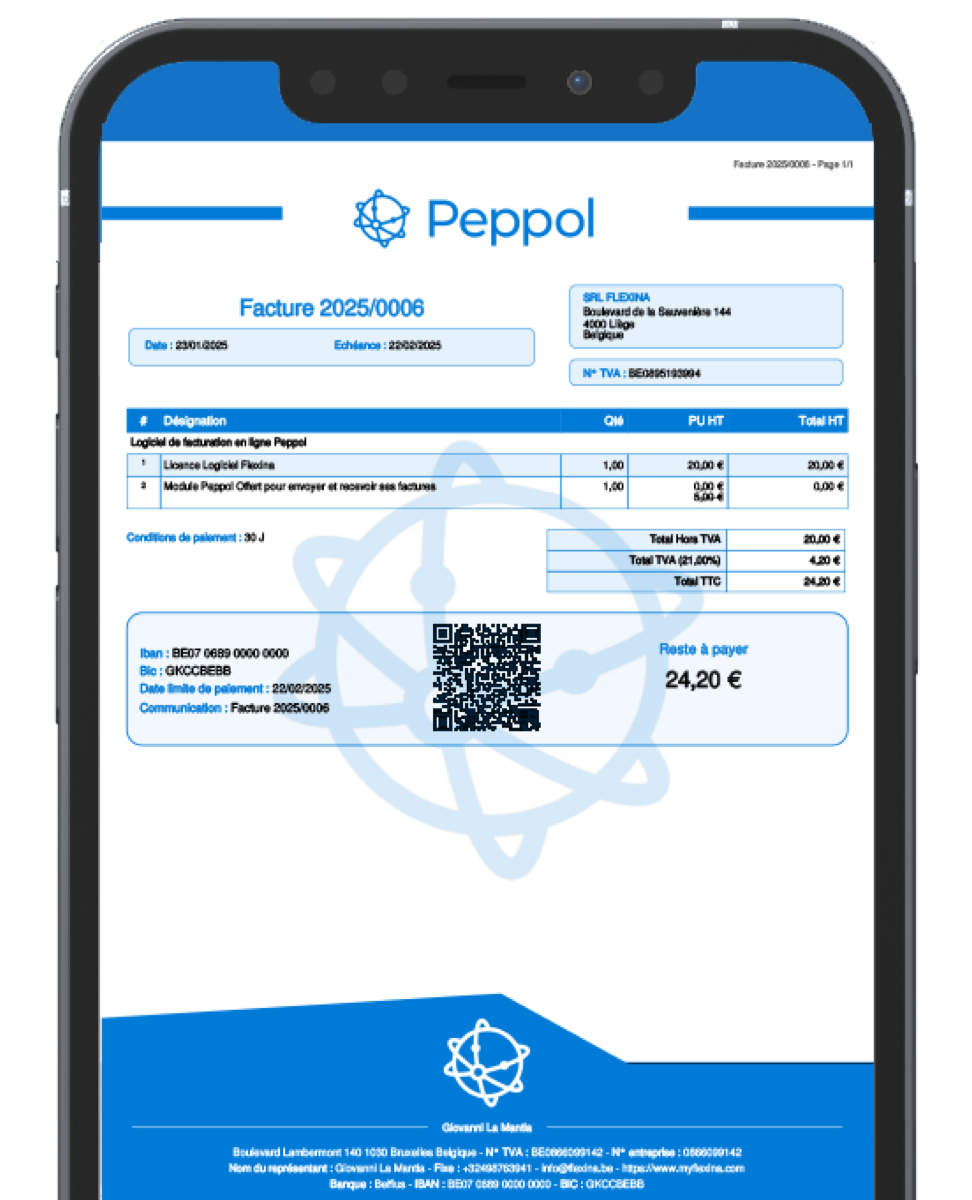 Facturation électronique Peppol sur mobile