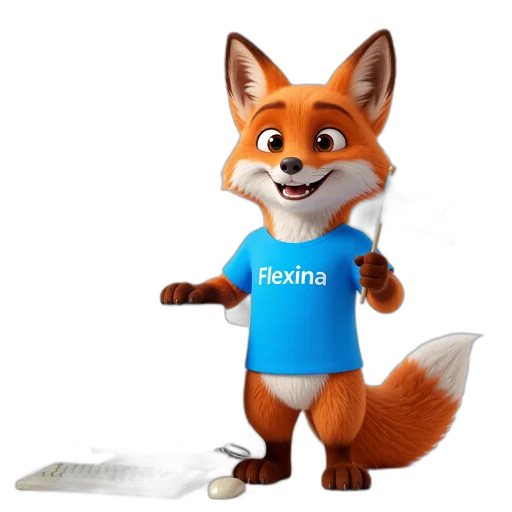 Le renard Flexina célèbre la fondation de l'entreprise en 2008